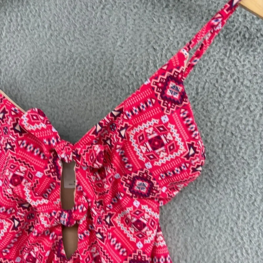 Vanilla Beach Pink Tribal Print One-Piece Swimsuit Size Medium